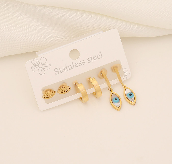 Fashion Butterfly Stainless Steel  Plating Artificial Diamond Earrings 1 Set