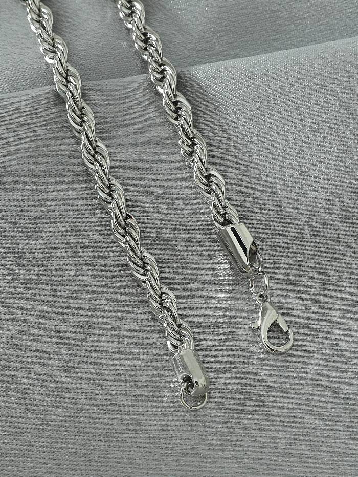 Wholesale Hip-Hop Geometric Stainless Steel  Silver Plated Necklace