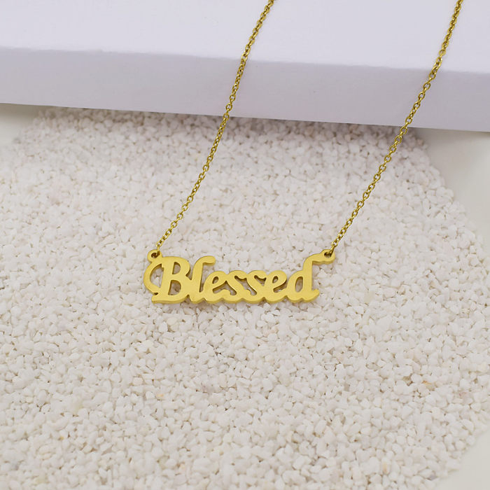 1 Piece Fashion Letter Stainless Steel  Stainless Steel Plating Hollow Out Necklace
