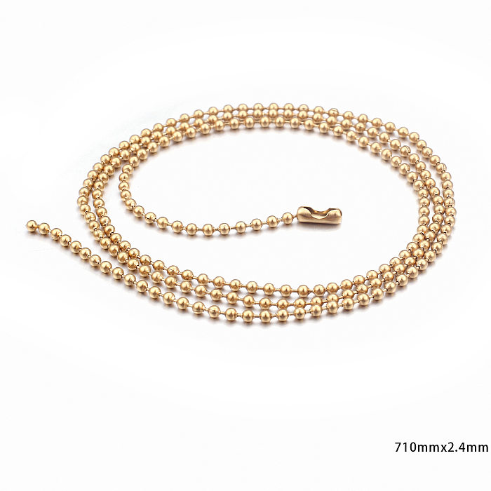 Round Bead Stainless Steel Chain Necklace Multi-Specification Chain Stainless Steel  Chain Wholesale