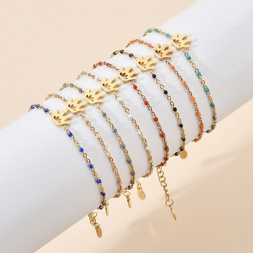 Simple Style Classic Style Crown Stainless Steel Plating Bracelets