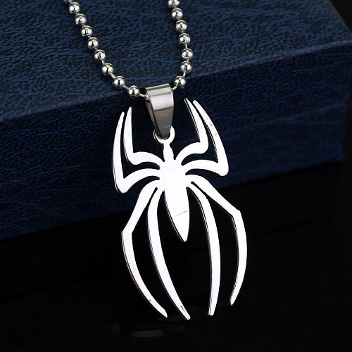 Cool Style Spider Edelstahl Anhänger Halskette Beschichtung Edelstahl Halsketten 1 Stück