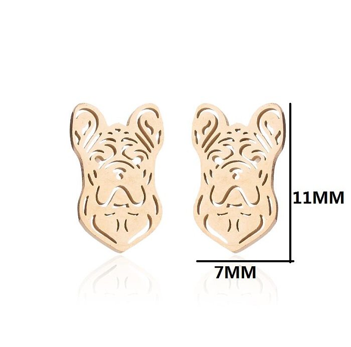 1 paire de clous d'oreilles en acier inoxydable plaqué boule de mode