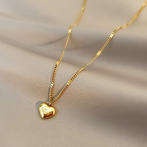 Fashion Simple Heart-shaped Pendant Stainless Steel Necklace