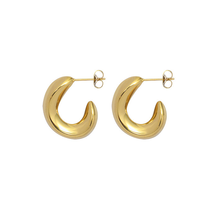 Bijoux en gros boucles d'oreilles géométriques en forme de C boucles d'oreilles en acier inoxydable bijoux