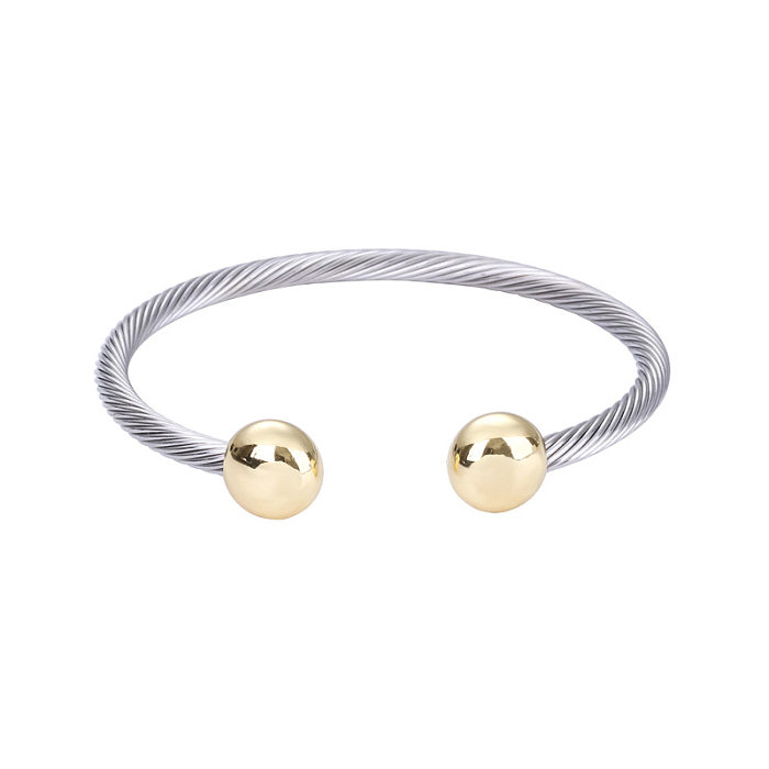 Fashion C Shape Stainless Steel Copper Bangle 1 Piece