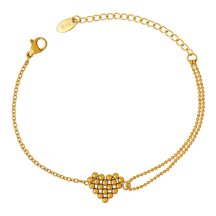 Fashion Heart Shape Titanium Steel Hollow Out Bracelets 1 Piece