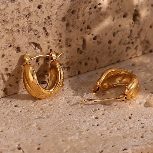 1 Pair Basic Vintage Style Classic Style Geometric Stainless Steel  Plating 18K Gold Plated Earrings