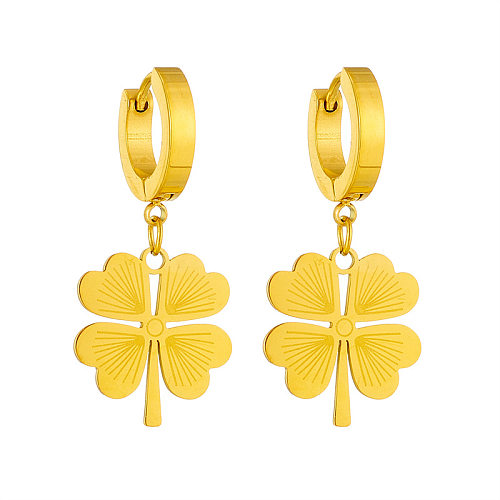 1 Pair Simple Style Heart Shape Stainless Steel Plating Gold Plated Earrings