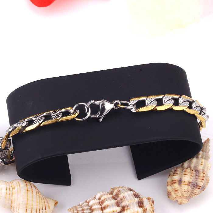 Simple Style Color Block Stainless Steel Plating Bracelets