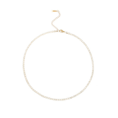 Casual Colorful Water Droplets Stainless Steel  Plating Inlay Zircon Gold Plated Necklace