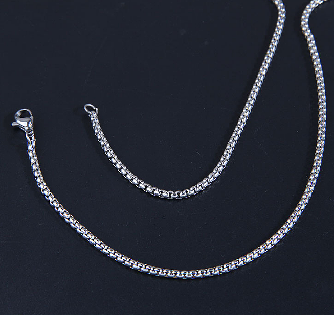 Einfacher Stil mit geometrischer Edelstahl-Halskette, Edelstahl-Halsketten, 1 Stück