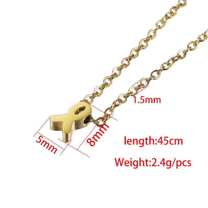 IG Style Simple Style Fish Stainless Steel  Plating 18K Gold Plated Rose Gold Plated Necklace