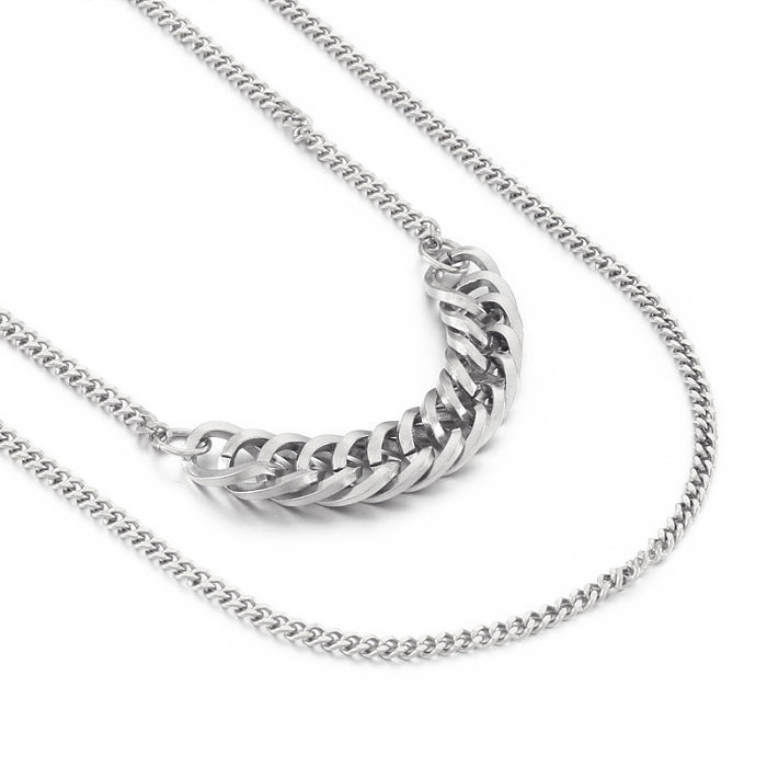 Fashion Geometric Stainless Steel  Layered Necklaces Stainless Steel  Necklaces
