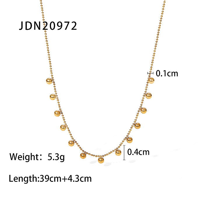 1 Piece Fashion Ball Solid Color Stainless Steel  Plating Stainless Steel Necklace