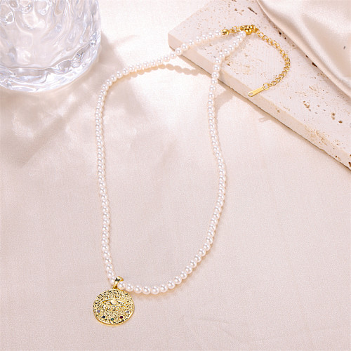 Simple Style Devil'S Eye Stainless Steel  Plating 18K Gold Plated Pendant Necklace