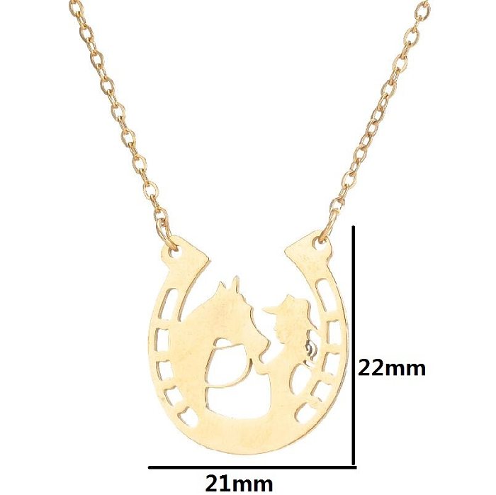 Fashion Geometric Stainless Steel  Plating Pendant Necklace