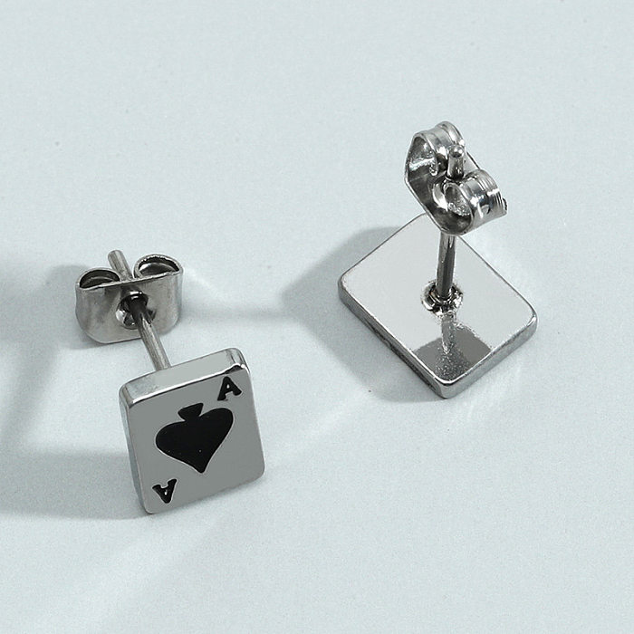 Wholesale Mini Poker Stainless Steel  Earrings jewelry