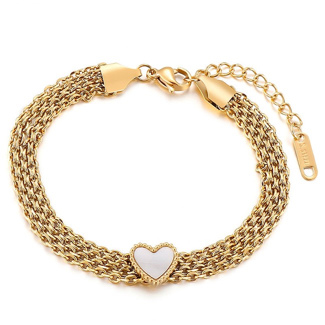 Fashion Trend Heart Titanium Steel Multi-layer Bracelet Wholesale jewelry