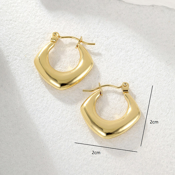 Modische geometrische Herzform-Ohrringe mit Edelstahlbeschichtung, 1 Paar