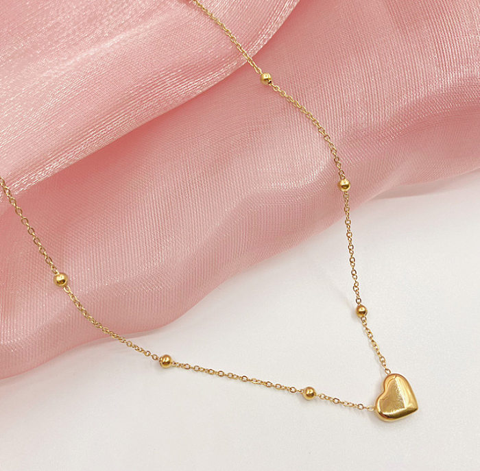 1 Piece Fashion Heart Shape Stainless Steel Plating Pendant Necklace