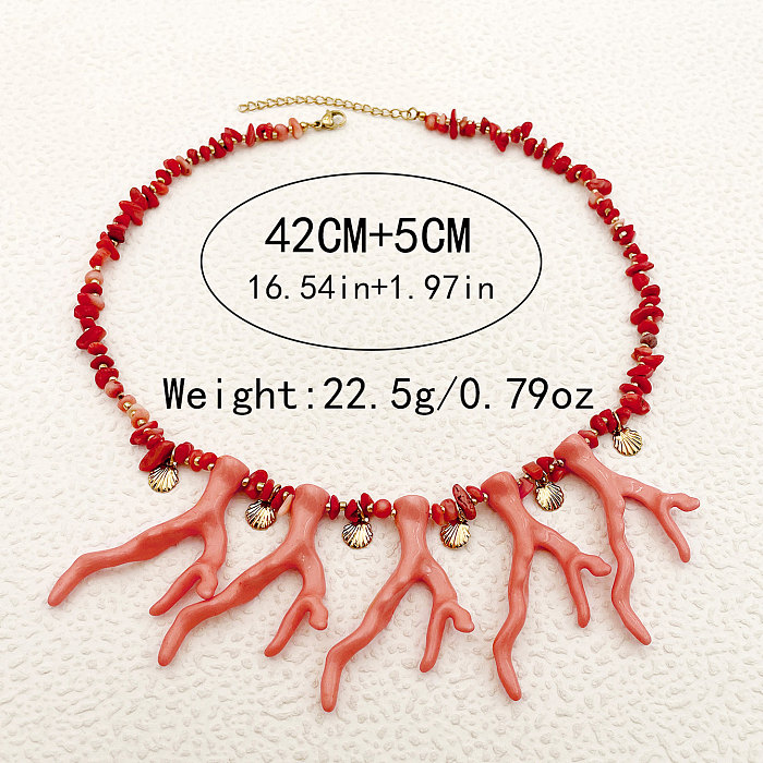 Beach Coral Stainless Steel  Plating Gold Plated Necklace