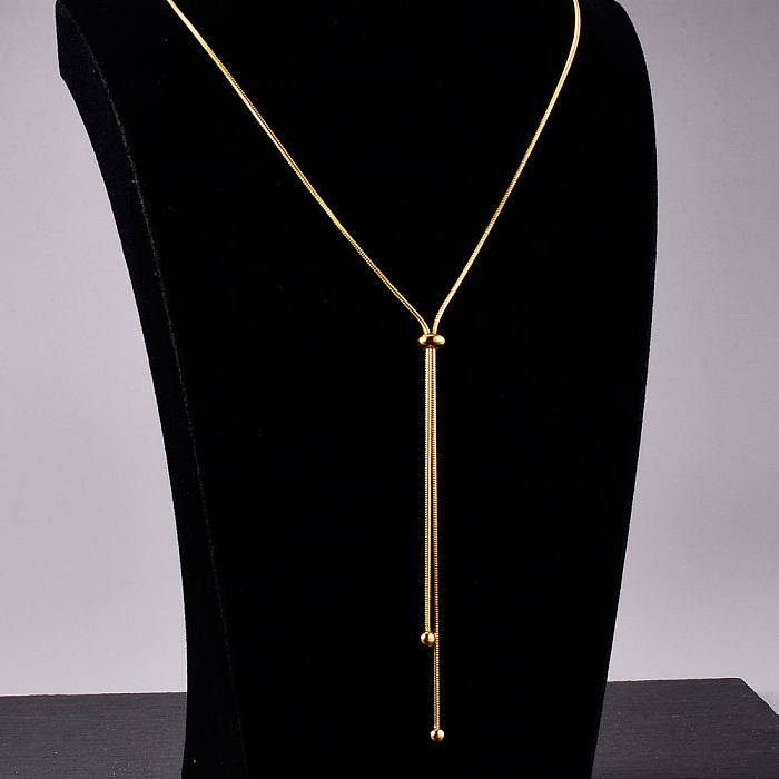 Bijoux en gros, corde à nœud papillon réglable, collier en acier inoxydable, bijoux
