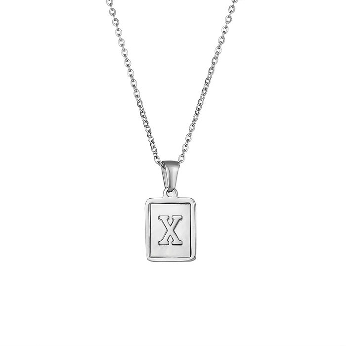 Fashion Letter Stainless Steel Pendant Necklace Plating