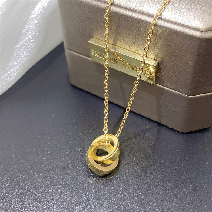 Fashion Geometric Stainless Steel Plating Pendant Necklace