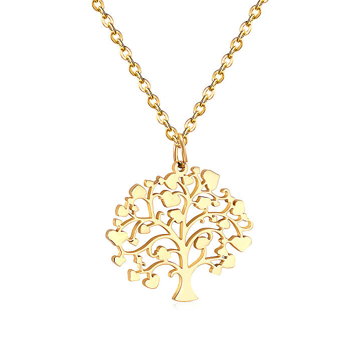 Fashion Tree Stainless Steel  Plating Pendant Necklace