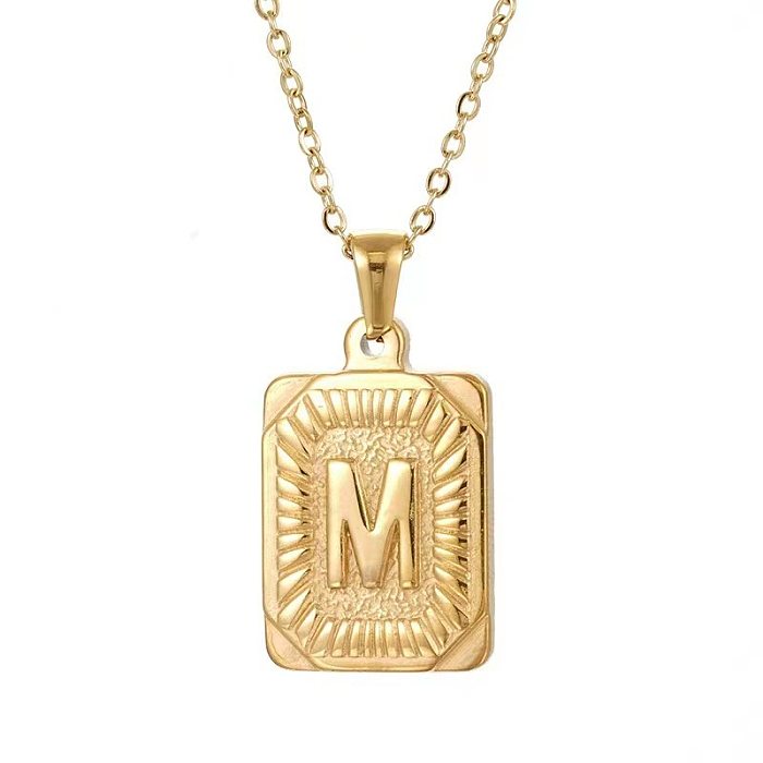 Hip-Hop Letter Stainless Steel Plating Gold Plated Pendant Necklace