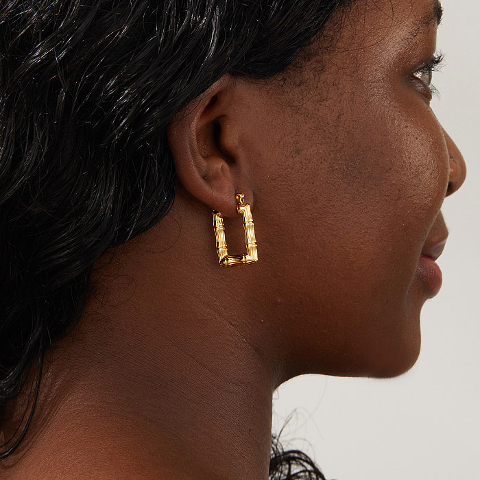 1 Pair Fashion Geometric Stainless Steel  Plating Earrings