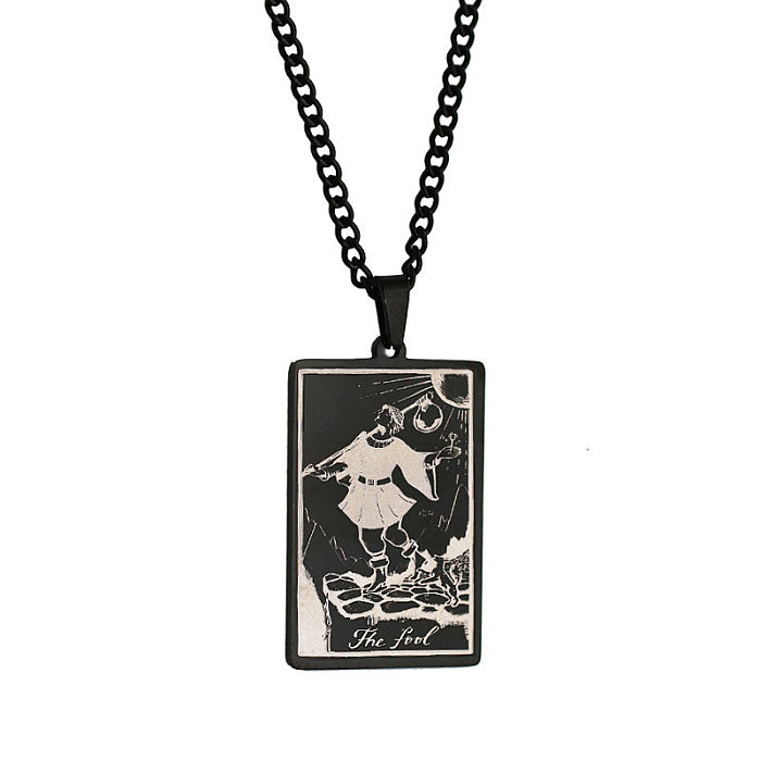 Retro Tarot Stainless Steel  Stainless Steel Plating Necklace