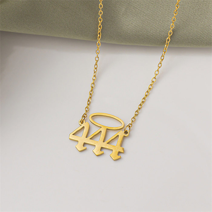 Elegant Number Stainless Steel  Stainless Steel Plating Pendant Necklace