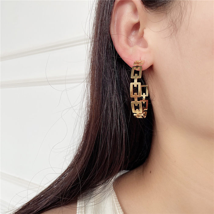 1 Pair Casual Lady Geometric Plating Stainless Steel Earrings