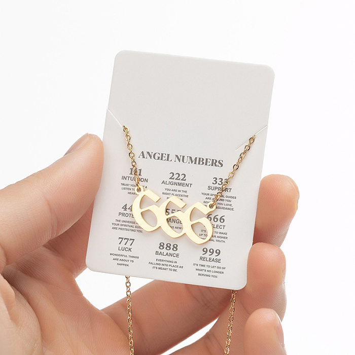 Fashion Number Stainless Steel  Stainless Steel Plating Pendant Necklace