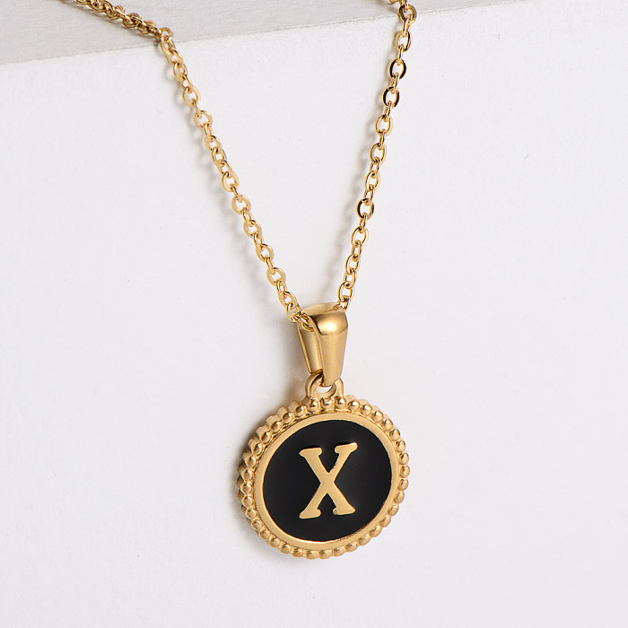 Fashion Letter Stainless Steel  Plating Pendant Necklace