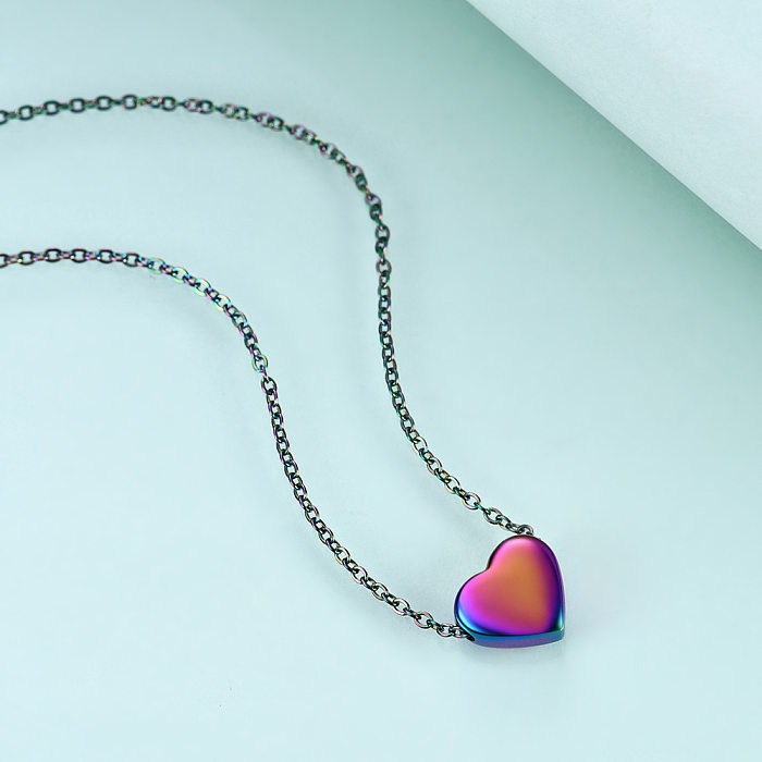 Sweet Letter Heart Shape Stainless Steel Necklace 1 Piece