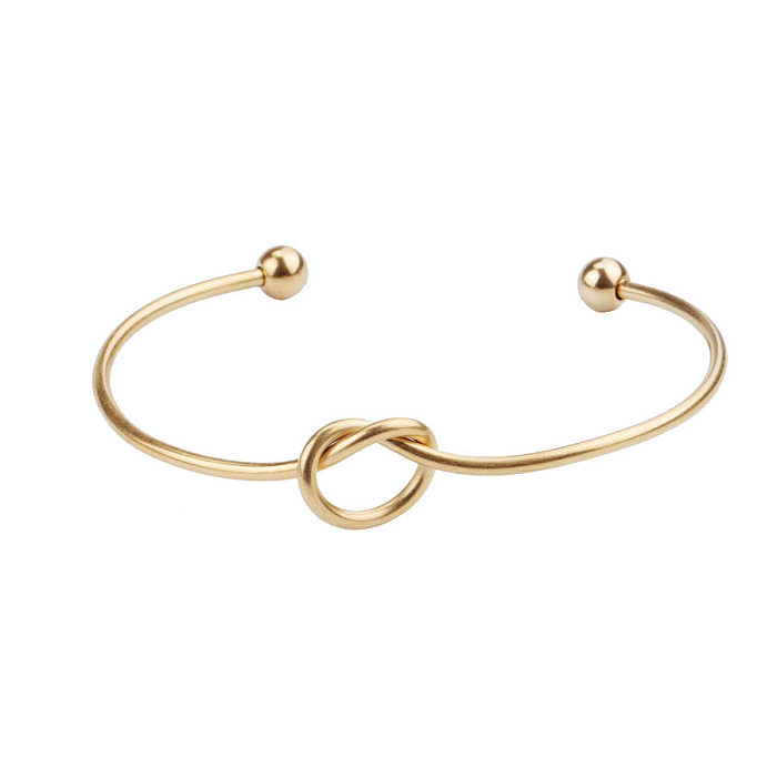 Basic Classic Style Solid Color Stainless Steel Plating Gold Plated Silver Plated Bangle