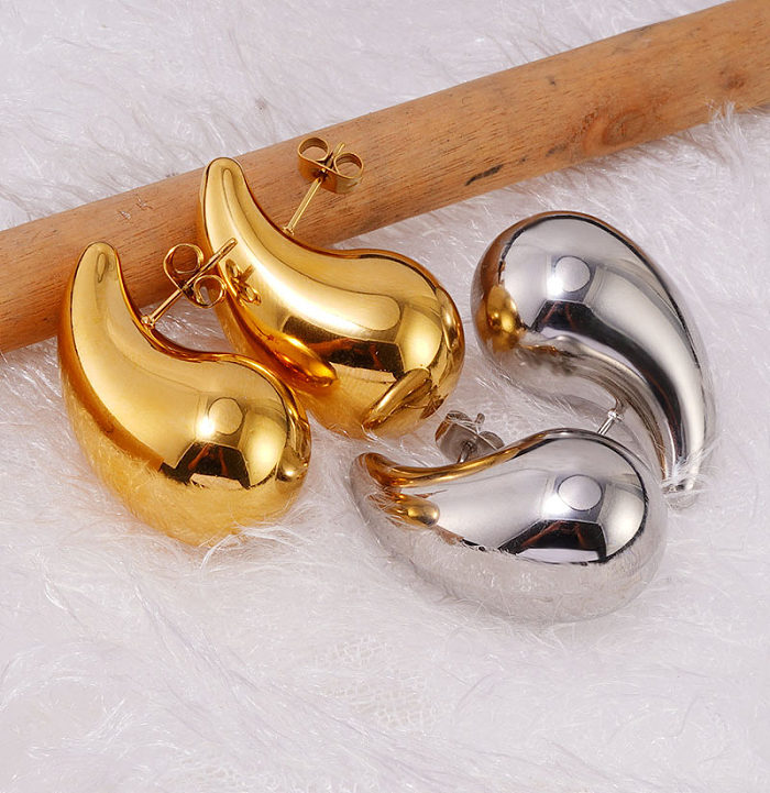 1 Pair Simple Style C Shape Patchwork Stainless Steel  Stainless Steel Ear Studs