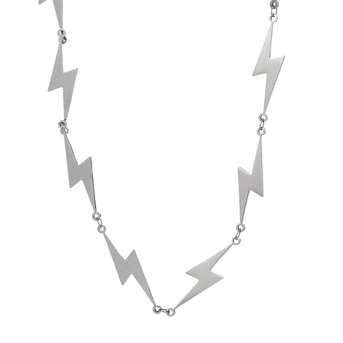 Fashion Lightning Stainless Steel Polishing Necklace