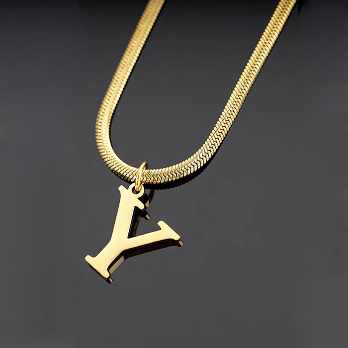 Simple Style Letter Stainless Steel Plating Necklace 1 Piece