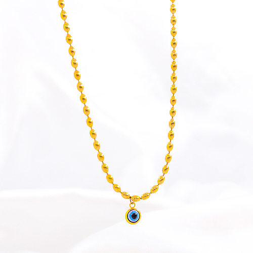 Fashion Geometric Eye Stainless Steel  Pendant Necklace