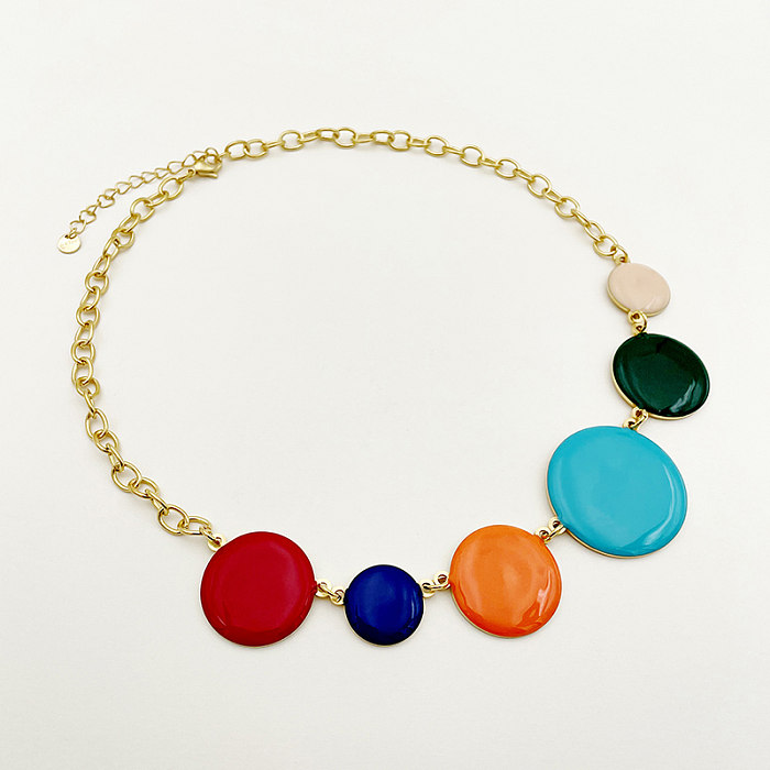 Casual Modern Style Round Stainless Steel  Gold Plated Necklace In Bulk