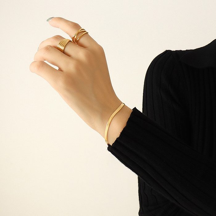 Moda feminina estilo simples geométrico pulseiras de aço inoxidável colar colares de aço inoxidável