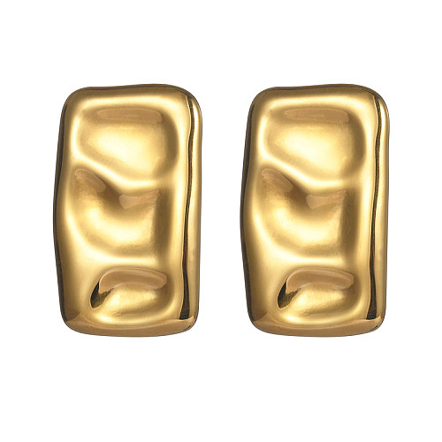 1 par de pinos de orelha banhados a ouro 18K com revestimento de cor sólida