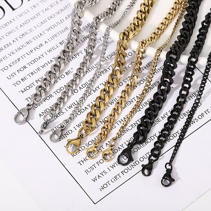 Simple Style Solid Color Stainless Steel  Plating Necklace 1 Piece