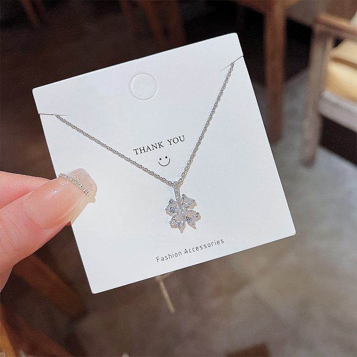Fashion Star Heart Shape Crown Stainless Steel Inlay Rhinestones Pendant Necklace