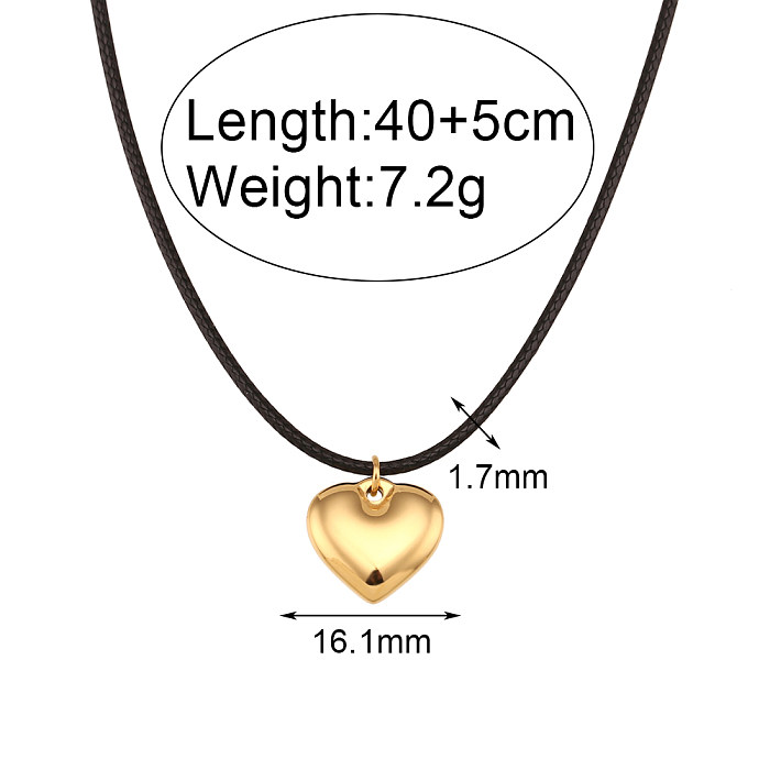 Fashion Heart Shape Stainless Steel  Plating Pendant Necklace