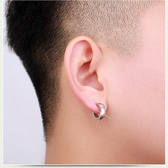 Boucles d'oreilles en acier inoxydable en forme de U de style simple Boucles d'oreilles en acier inoxydable plaquées 1 pièce
